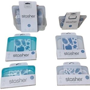 Stasher™  1/2 Gallon Stand Up, 2 Cup Bowl, 2 Sandwich & 2 Snacks